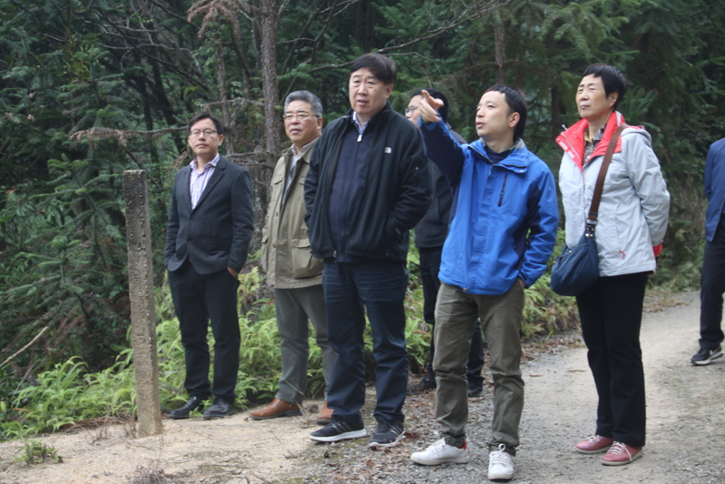 傅院士一行考察森林水文研究平台